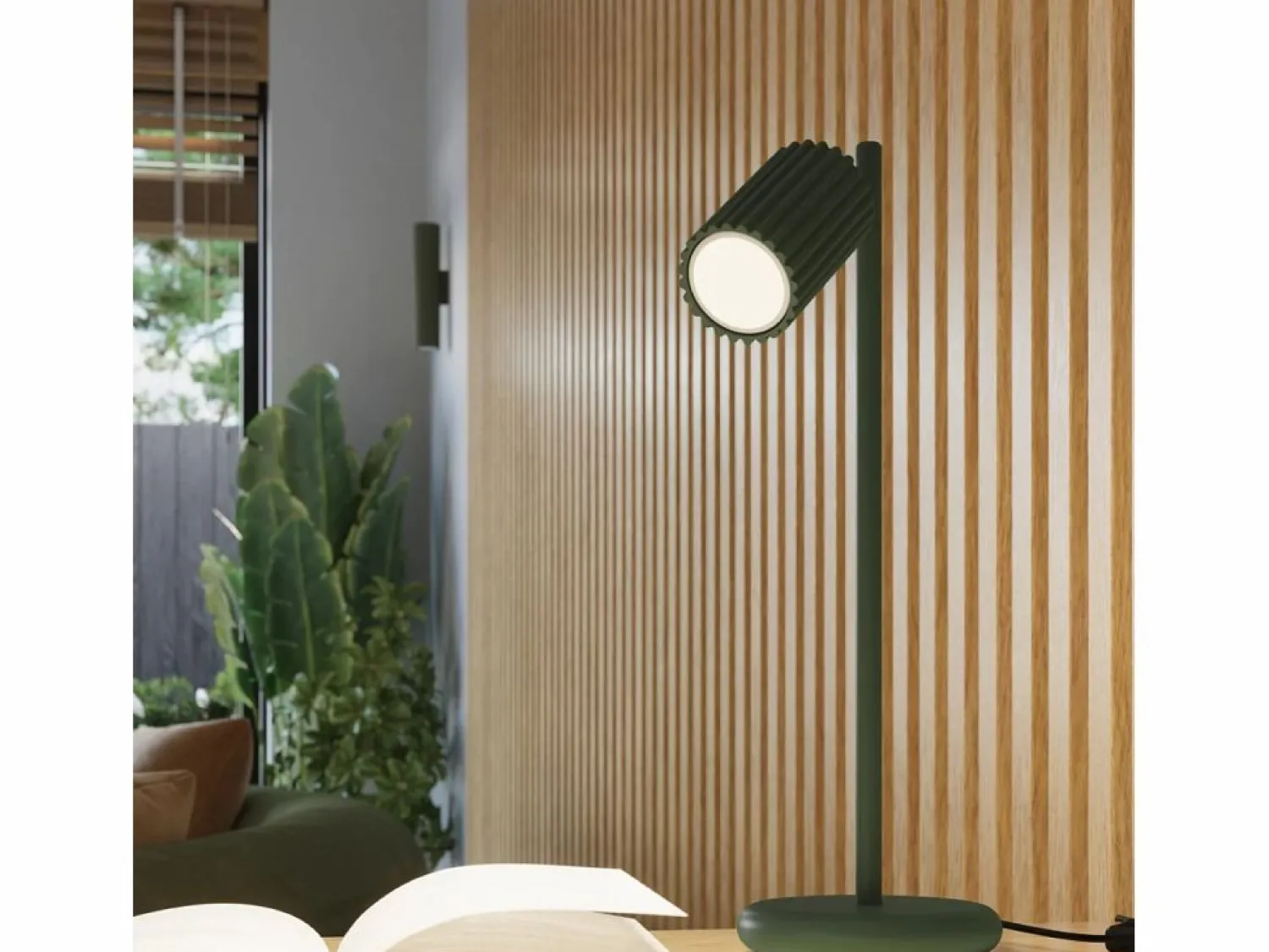 Hot Lámpara de pared Gloow minimalista de aluminio - 2 fuentes luminosas 4000K - L.6,5 x A.20 cm - oliva Aplique Para Pared