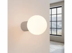 Sollux Lighting Lámpara De Pared Halo Moderno De Aluminio/Vidrio - 1 Fuentes Luminosas - L.12 X A.12 Cm - Gris Pardo