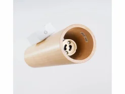Clearance Sollux Lighting Lámpara de pared Lino moderno de madera/acero - 2 fuentes luminosas - L.6 x A.30 cm - madera natural/ Blanco