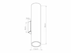 Clearance Sollux Lighting Lámpara de pared Lino moderno de madera/acero - 2 fuentes luminosas - L.6 x A.30 cm - madera natural/ Blanco