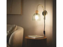 Ledkia Lámpara de Pared Metal y Cristal Baudelaire Rosa