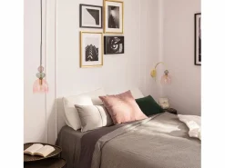 Ledkia Lámpara de Pared Metal y Cristal Baudelaire Rosa