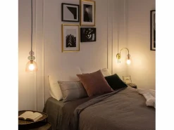 Ledkia Lámpara de Pared Metal y Cristal Baudelaire Rosa