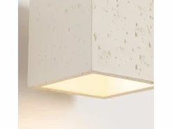 New Sollux Lighting Lámpara de pared Quad industrial de concreto - 1 fuentes luminosas - L.10 x A.10 cm - Beige
