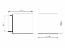 New Sollux Lighting Lámpara de pared Quad industrial de concreto - 1 fuentes luminosas - L.10 x A.10 cm - Beige