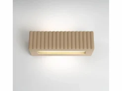 Outlet Sollux Lighting Lámpara de pared Rigata moderno de cerámica - 1 fuentes luminosas - L.34 x A.10 cm - pardo Gris