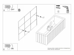 Outlet Sollux Lighting Lámpara de pared Rigata moderno de cerámica - 1 fuentes luminosas - L.34 x A.10 cm - pardo Gris