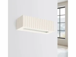Hot Sollux Lighting Lámpara de pared Rigata moderno de cerámica - 1 fuentes luminosas - L.34 x A.10 cm - Beige