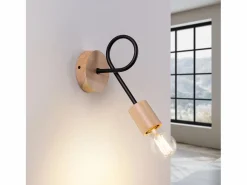 Sollux Lighting Lámpara de pared Sparkon minimalista de acero/madera - 1 fuentes luminosas 4000K - L.10 x A.24 cm - /madera natural