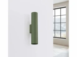 Lámpara de pared Toris desván de acero - 2 fuentes luminosas 3000K - L.6 x A.30 cm - oliva Aplique Para Pared