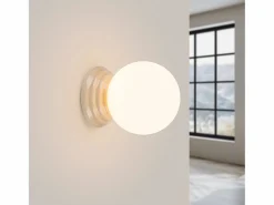 Best Sollux Lighting Lámpara de pared Zori minimalista de cerámica/vidrio vidriado - 1 fuentes luminosas - L.12 x A.12 cm - Beige