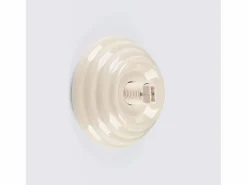 Best Sollux Lighting Lámpara de pared Zori minimalista de cerámica/vidrio vidriado - 1 fuentes luminosas - L.12 x A.12 cm - Beige