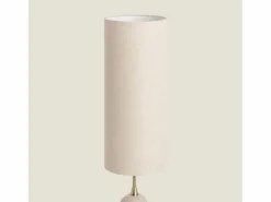 Outlet Ledkia Lámpara de Pie Cerámica y Tela Bryony Topo Gris
