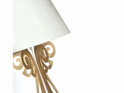 Online Lámpara de pie Circeo 60x180 cm Estructura de hierro blanco con pantalla color arena Diseño vintage moderno con interruptor de pie Made in Italy Lámpara De Pie