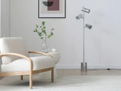 Best OZAIA Lámpara de pie de latón dorado D.32 x Alt.155 cm - KINLEY Plateado