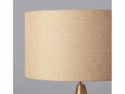 New Lámpara de Pie de Madera y Tela Wolby Beige Lámpara De Pie