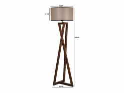 Concept-Usine Lámpara de pie diseño madera y tela CHLOE - Elegancia contemporánea para una iluminación cálida