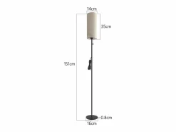 Lámpara de pie LED regulable con pantalla de tela retro para sala de estar con interruptor de tiro Lámpara De Pie