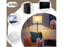 NETTLIFE Lámpara de pie LED regulable con pantalla de tela retro para sala de estar, con interruptor de tiro Negro