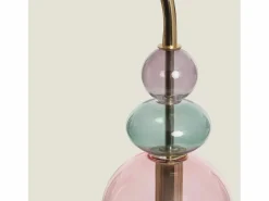 Hot Ledkia Lámpara de Pie Metal y Cristal Baudelaire Rosa Multicolor