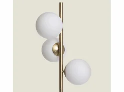 Ledkia Lámpara de Pie Metal y Cristal Moonlight Brass Round 3 Focos Dorado