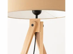 Sollux Lighting Lámpara de pie Natt moderno de tela/PVC/madera - 1 fuentes luminosas - L.77 x A.140 cm - color topo/madera natural