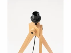 Sollux Lighting Lámpara de pie Natt moderno de tela/PVC/madera - 1 fuentes luminosas - L.77 x A.140 cm - color topo/madera natural