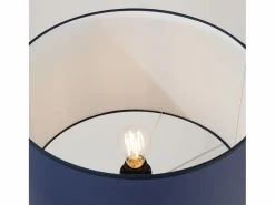 Sollux Lighting Lámpara de pie Natt moderno de tela/PVC/madera - 1 fuentes luminosas - L.77 x A.140 cm - marino/madera natural