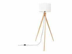 Best Lámpara de pie Natt moderno de tela/PVC/madera - 1 fuentes luminosas - L.77 x A.140 cm - madera blanca/natural Lámpara De Pie