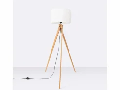 Best Lámpara de pie Natt moderno de tela/PVC/madera - 1 fuentes luminosas - L.77 x A.140 cm - madera blanca/natural Lámpara De Pie