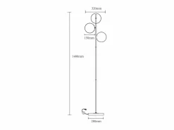 Sale OZAIA Lámpara de pie negra mate y cristal ahumado D.32 x Alt.148 cm - YUKON Negro