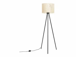 Discount Lámpara de pie Nevia minimalista de tela/PVC/acero - 1 fuentes luminosas - L.40 x A.135 cm - mármol /negro Lámpara De Pie
