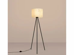 Discount Lámpara de pie Nevia minimalista de tela/PVC/acero - 1 fuentes luminosas - L.40 x A.135 cm - mármol /negro Lámpara De Pie
