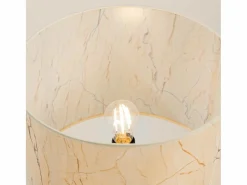 Discount Lámpara de pie Nevia minimalista de tela/PVC/acero - 1 fuentes luminosas - L.40 x A.135 cm - mármol /negro Lámpara De Pie