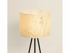 Discount Lámpara de pie Nevia minimalista de tela/PVC/acero - 1 fuentes luminosas - L.40 x A.135 cm - mármol /negro Lámpara De Pie