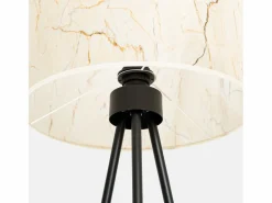 Discount Lámpara de pie Nevia minimalista de tela/PVC/acero - 1 fuentes luminosas - L.40 x A.135 cm - mármol /negro Lámpara De Pie