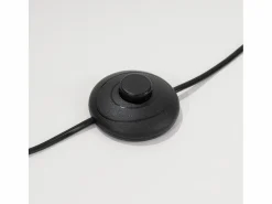 Discount Lámpara de pie Nevia minimalista de tela/PVC/acero - 1 fuentes luminosas - L.40 x A.135 cm - mármol /negro Lámpara De Pie
