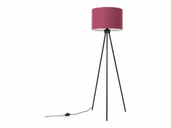 Sollux Lighting Lámpara de pie Nevia minimalista de tela/PVC/acero - 1 fuentes luminosas - L.40 x A.135 cm - burdeos/negro