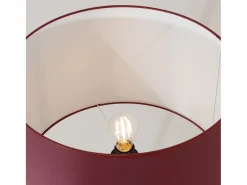 Sollux Lighting Lámpara de pie Nevia minimalista de tela/PVC/acero - 1 fuentes luminosas - L.40 x A.135 cm - burdeos/negro