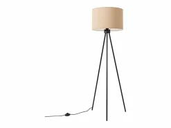 Lámpara de pie Nevia minimalista de tela/PVC/acero - 1 fuentes luminosas - L.40 x A.135 cm - color topo/negro Lámpara De Pie