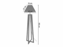 TOSEL Lámpara de Pie , madera, ,A155xD 40xP40cm