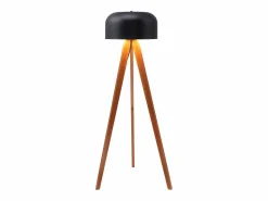 Best Lámpara de pie trípode en madera de caucho y metal D.42 x Alt.145 cm - Natural y negro - PAVICO Lámpara De Pie