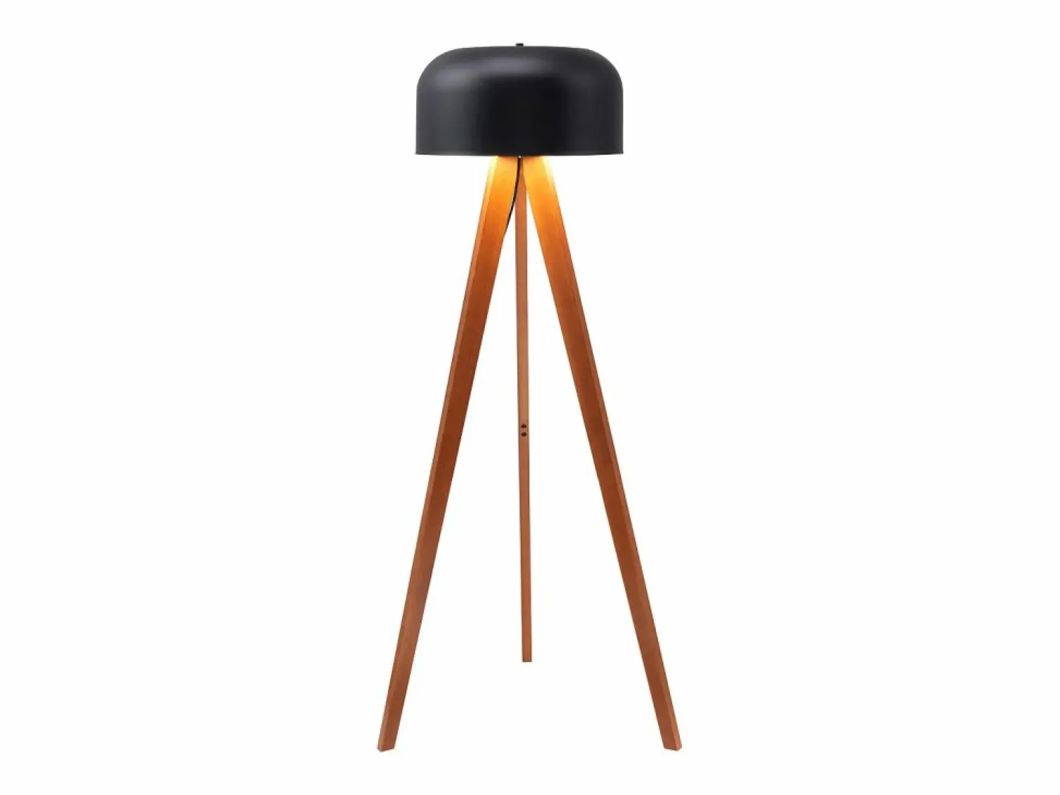 Best Lámpara de pie trípode en madera de caucho y metal D.42 x Alt.145 cm - Natural y negro - PAVICO Lámpara De Pie