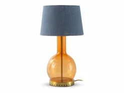 Hot Lámpara de sobremesa cristal con tulipa de algodón azul Naranja