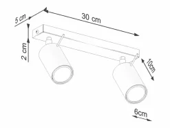 Sollux Lighting Lámpara de techo Briix moderno de acero - 2 fuentes luminosas 4000K - L.30 x A.17 cm - ocre