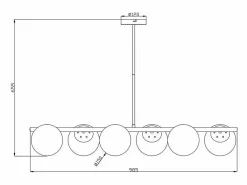 OZAIA Lámpara de techo de latón pulido y 6 globos de cristal - Ancho 98 cm - YUKON