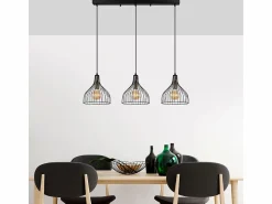 New Concept-Usine Lámpara de techo de metal MARIE - 3 luces, diseño moderno y minimalista Negro