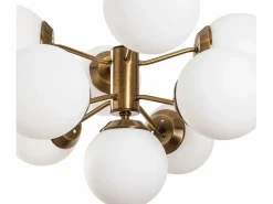 OZAIA Lámpara de techo de metal - lámpara D. 70 x Alt. 80 cm - Blanco y dorado - MUDONI