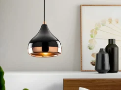 OZAIA Lámpara de techo de metal - lámpara D. 17 x Alt. 25/112 cm - y cobre - YILDO