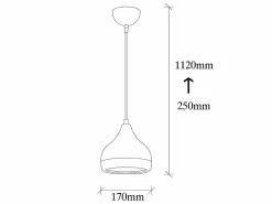 OZAIA Lámpara de techo de metal - lámpara D. 17 x Alt. 25/112 cm - y cobre - YILDO